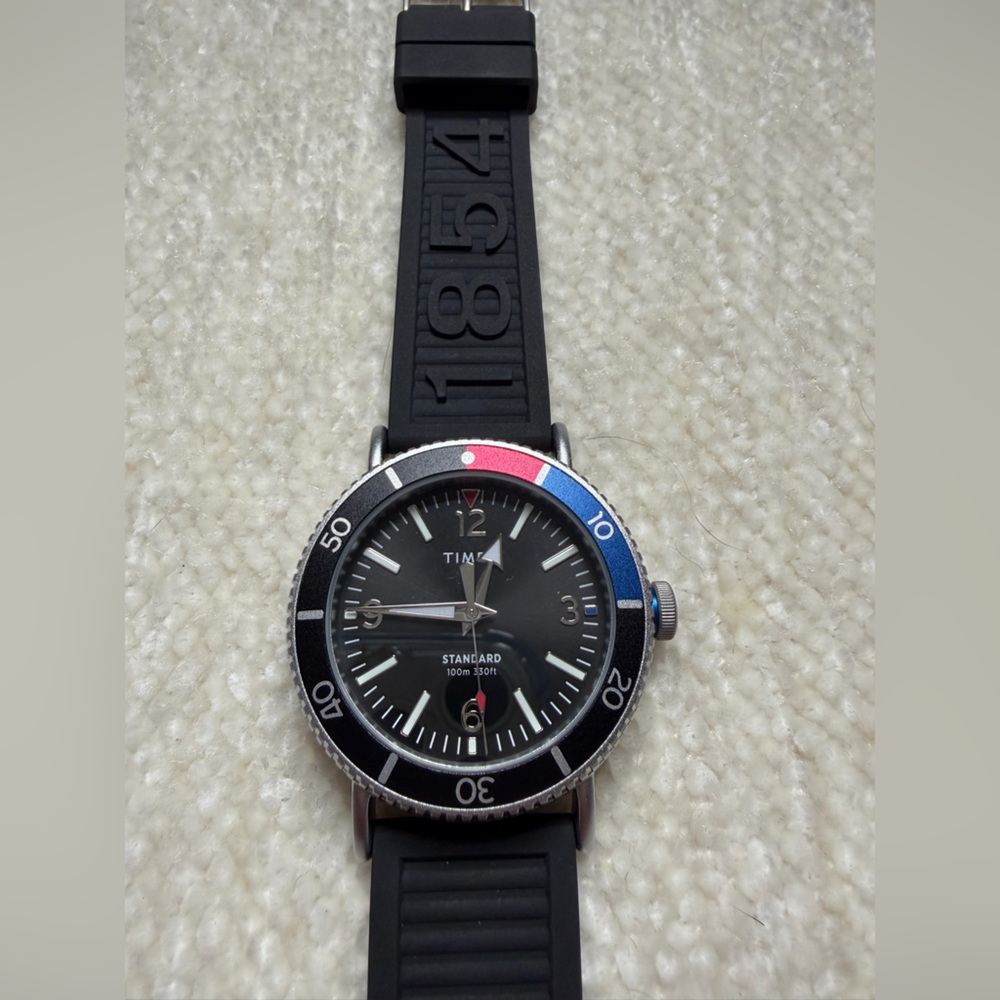 Timex Standard Diver 43mm Black Silicon Band - Picture 2 of 9